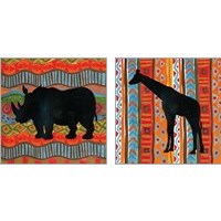 Framed 'African Animal 2 Piece Art Print Set' border=