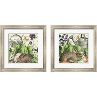 Framed 'Garden Rabbit 2 Piece Framed Art Print Set' border=
