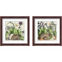 Framed 'Garden Rabbit 2 Piece Framed Art Print Set' border=