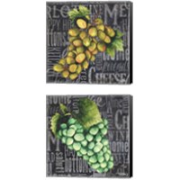 Framed 'Wine Grapes 2 Piece Canvas Print Set' border=