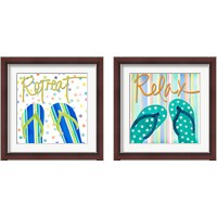 Framed 'Flip Flop Retreat 2 Piece Framed Art Print Set' border=