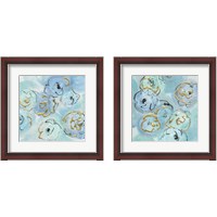 Framed 'Gold Edged Teal 2 Piece Framed Art Print Set' border=