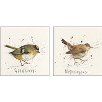 Framed 'Bird Drawing 2 Piece Art Print Set' border=