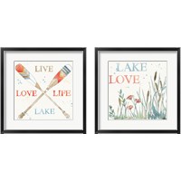 Framed 'Lakehouse Red 2 Piece Framed Art Print Set' border=