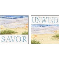 Framed 'Savor the Sea 2 Piece Art Print Set' border=