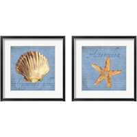 Framed Oceanum Shells Blue 2 Piece Framed Art Print Set