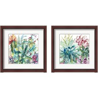 Framed Succulent Garden Watercolor 2 Piece Framed Art Print Set