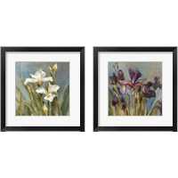 Framed 'Spring Iris  2 Piece Framed Art Print Set' border=