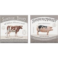 Framed 'Vintage Farm 2 Piece Art Print Set' border=