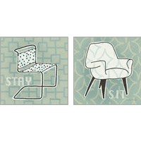 Framed 'Retro Chair 2 Piece Art Print Set' border=