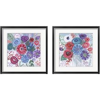 Framed 'Floral Jewels 2 Piece Framed Art Print Set' border=