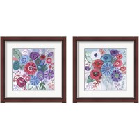 Framed 'Floral Jewels 2 Piece Framed Art Print Set' border=