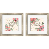 Framed 'Gorgeous Pink 2 Piece Framed Art Print Set' border=