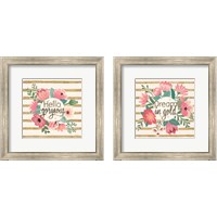 Framed 'Gorgeous Pink 2 Piece Framed Art Print Set' border=