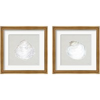 Framed 'Serene Shells  Tan 2 Piece Framed Art Print Set' border=