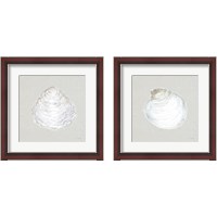 Framed 'Serene Shells  Tan 2 Piece Framed Art Print Set' border=