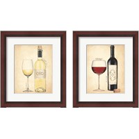 Framed 'White & Red Wine 2 Piece Framed Art Print Set' border=