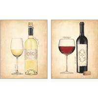 Framed 'White & Red Wine 2 Piece Art Print Set' border=