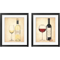 Framed 'White & Red Wine 2 Piece Framed Art Print Set' border=