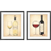 Framed 'White & Red Wine 2 Piece Framed Art Print Set' border=