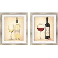 Framed 'White & Red Wine 2 Piece Framed Art Print Set' border=