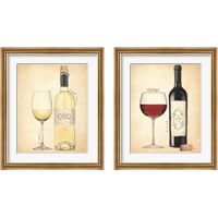 Framed 'White & Red Wine 2 Piece Framed Art Print Set' border=