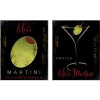 Framed 'Olive Martini 2 Piece Art Print Set' border=