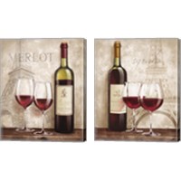 Framed Wine in Paris 2 Piece Canvas Print Set