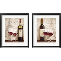 Framed 'Wine in Paris 2 Piece Framed Art Print Set' border=