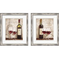 Framed 'Wine in Paris 2 Piece Framed Art Print Set' border=