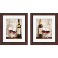 Framed 'Wine in Paris 2 Piece Framed Art Print Set' border=