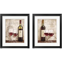 Framed 'Wine in Paris 2 Piece Framed Art Print Set' border=