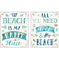 Framed Love and the Beach 2 Piece Art Print Set