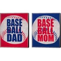 Framed Baseball Dad In Red 2 Piece Canvas Print Set