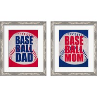 Framed 'Baseball Dad In Red 2 Piece Framed Art Print Set' border=