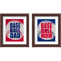 Framed 'Baseball Dad In Red 2 Piece Framed Art Print Set' border=