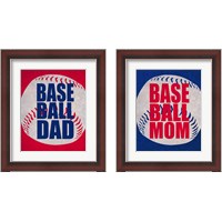 Framed Baseball Dad In Red 2 Piece Framed Art Print Set