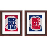 Framed 'Baseball Dad In Red 2 Piece Framed Art Print Set' border=