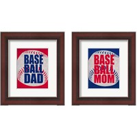 Framed Baseball Dad In Red 2 Piece Framed Art Print Set