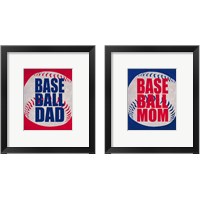 Framed 'Baseball Dad In Red 2 Piece Framed Art Print Set' border=