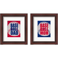 Framed Baseball Dad In Red 2 Piece Framed Art Print Set