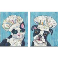 Framed 'Chef Cat & Dog 2 Piece Art Print Set' border=