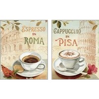 Framed 'Cafe in Europe 2 Piece Art Print Set' border=