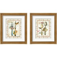 Framed 'Rose Garden Utensils 2 Piece Framed Art Print Set' border=