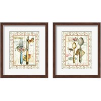 Framed 'Rose Garden Utensils 2 Piece Framed Art Print Set' border=