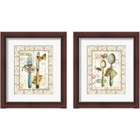 Framed 'Rose Garden Utensils 2 Piece Framed Art Print Set' border=