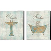 Framed 'Cleanse & Relax 2 Piece Canvas Print Set' border=