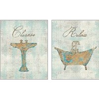 Framed 'Cleanse & Relax 2 Piece Art Print Set' border=