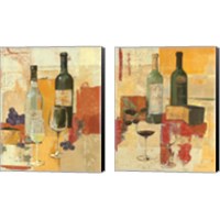 Framed 'Contemporary Wine Tasting 2 Piece Canvas Print Set' border=