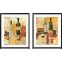 Framed 'Contemporary Wine Tasting 2 Piece Framed Art Print Set' border=